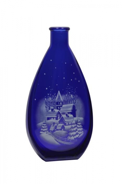 Weihnachtsflasche Imperial blau Winterdorf 200m, Mündung 18,3mm